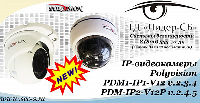 Новые IP-видеокамеры Polyvision в ТД «Лидер-СБ»
PDM1-IP1-V12 v.2.3.4
PDM-IP2-V12P v.2.4.5