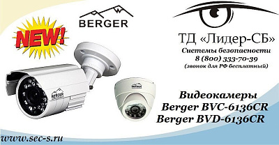 ТД «Лидер-СБ» представляет новые видеокамеры Berger
BVC-6136CR
BVD-6136CR