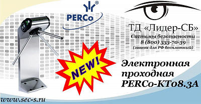 Новая электронная проходная PERCo в ТД «Лидер-СБ»
PERCo-KT08.3A