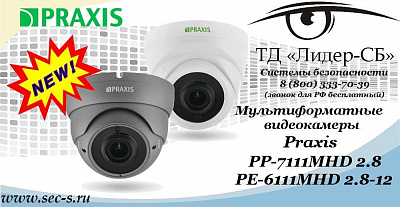 Новые мультиформатные видеокамеры Praxis в ТД «Лидер-СБ»
PP-7111MHD 2.8
PE-6111MHD 2.8-12