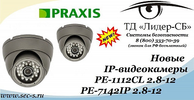Новые видеокамеры Praxis PE-1112CL 2.8-12 и PE-7142IP 2.8-12.
PE-1112CL 2.8-12
PE-7142IP 2.8-12