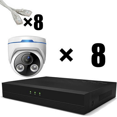 Комплект видеонаблюдения IP "Дом" на 8 камер