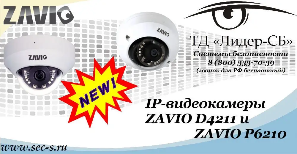 Новые IP-видеокамеры ZAVIO в ТД «Лидер-СБ»
ZAVIO D4211
ZAVIO P6210