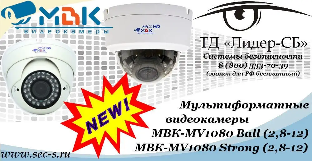 Новые мультиформатные видеокамеры МВК в ТД «Лидер-СБ»
МВК-МV1080 Ball (2,8-12)
МВК-МV1080 Strong (2,8-12)